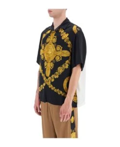 Versace Mascher Baroque Satin Polo Shirt -Italist Clothing Sale c27dc42a9d9034dc7c4bb232f41e587c