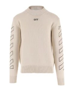 Off-White Diagonal Arrow Sweater With Logo