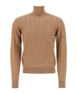 Dolce & Gabbana Silk Jacquard Turtleneck Pullover