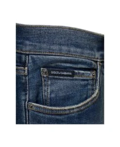 Dolce & Gabbana Blue Skinny Jeans With Logo Plaque At The Back In Stretch Cotton Denim Man -Italist Clothing Sale c9dcb9f5e6580f6550fb9818ef00d5ae