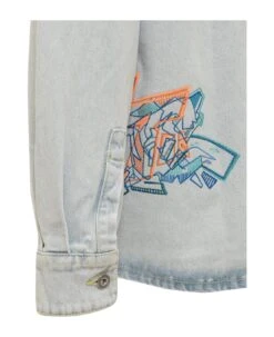 Off-White Graffiti Denim Shirt -Italist Clothing Sale c9f795f98ab6db385a53410451bc9d64