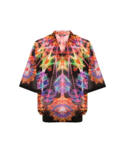 Dolce & Gabbana Man's Multicolor Cotton Shirt With Luminarie Print
