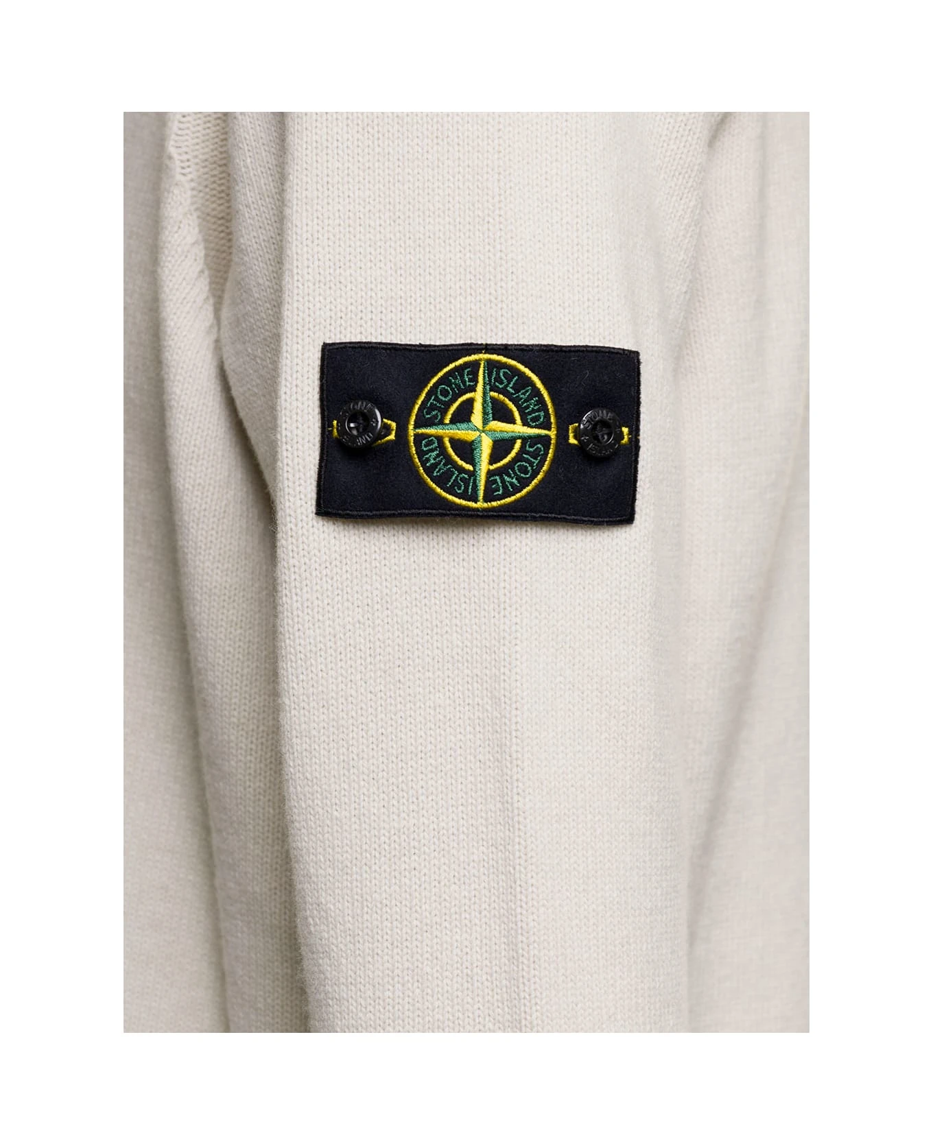 White Sweater With Long Sleeves And Side Logo Patch In Wool Blend Man Stone Island White Sweater With Long Sleeves And Side Logo Patch In Wool Blend Man -Italist Clothing Sale cdcdb80d4ef3ea2bcbe0994aed80f259