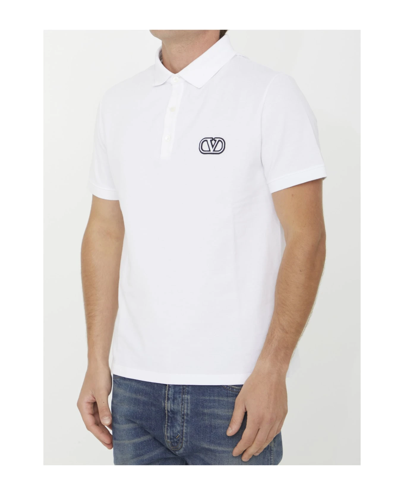 Cotton Piquet Polo Shirt Valentino Garavani Cotton Piquet Polo Shirt -Italist Clothing Sale ce428ac14bc6df93dba34de5974a9361