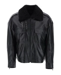 Dolce & Gabbana Leather-and-fur Biker Jacket