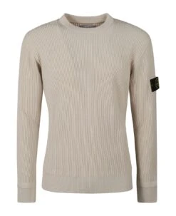 Stone Island Ribbed Sleeve Logo Sweater