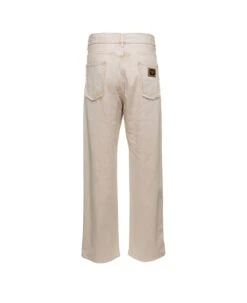 Dolce & Gabbana Cream Whie Wide-leg Jeans With Logo Plaque In Cotton Denim Man -Italist Clothing Sale dd2000962825990821c51e7ddb57bc5c