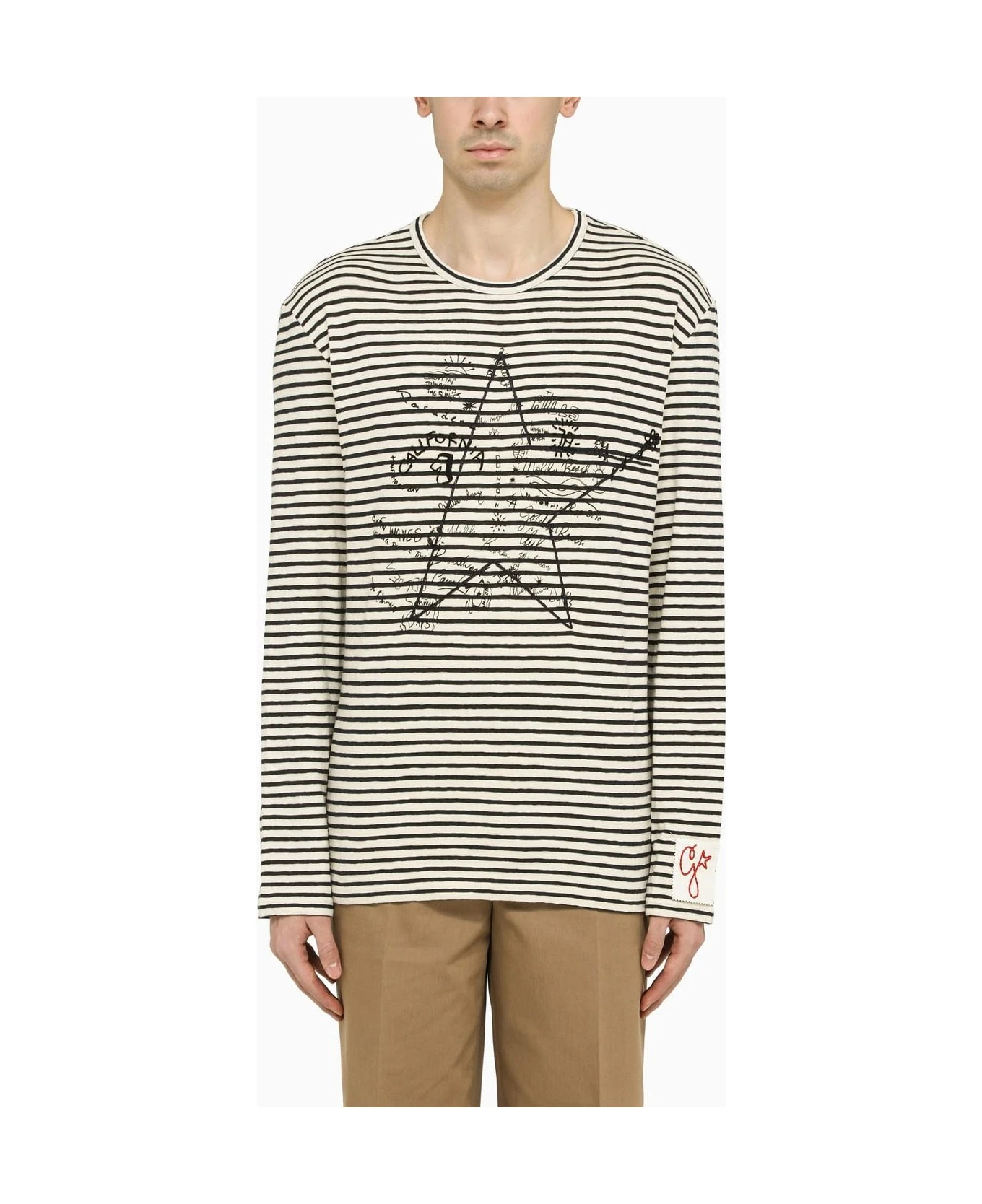 Ivory And Blue Striped T-shirt Golden Goose Ivory And Blue Striped T-shirt -Italist Clothing Sale df7408f10c7b56417a9d1e1260918031