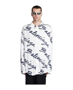 Balenciaga Shirt In White Viscose