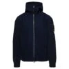 Stone Island Blue Knit Jacket With Logo Patch In Wool Blend Man