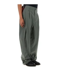 Maison Margiela Sage Green Cotton Blend Wide-leg Pant -Italist Clothing Sale eb8c403cadef92c6e0e6e92b989bbd99