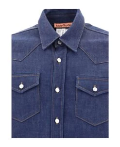 Acne Studios Denim Collared Button-up Shirt -Italist Clothing Sale ed589bf92f4dd270322a972f16f5d05a
