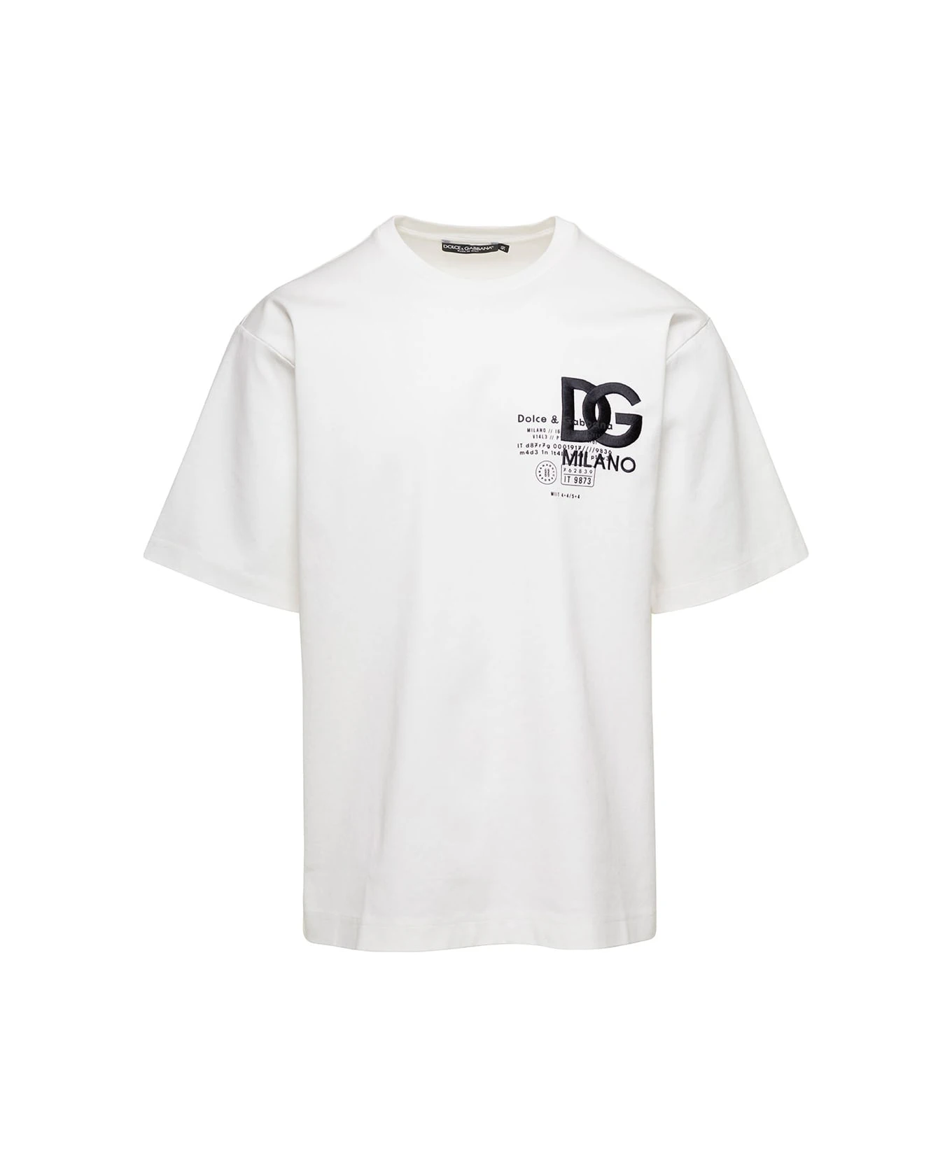White Crewneck T-shirt With Contrasting Logo Print In Cotton Man Dolce & Gabbana White Crewneck T-shirt With Contrasting Logo Print In Cotton Man -Italist Clothing Sale f0abb99e98cecfed53c70a1cb3b205b3