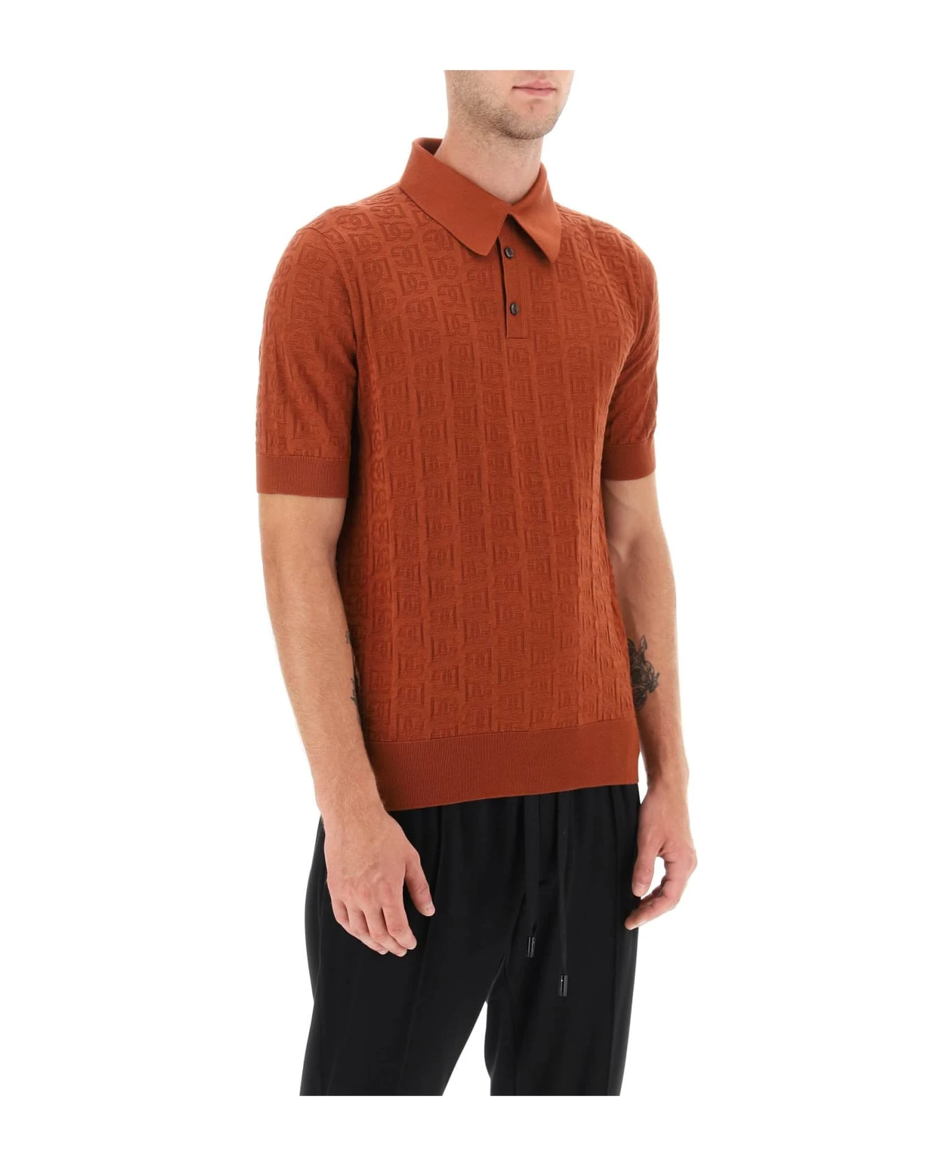 Polo Shirt In Monogram Jacquard Knit Dolce & Gabbana Polo Shirt In Monogram Jacquard Knit -Italist Clothing Sale f499d0fd247a4bb695f203f44832429e