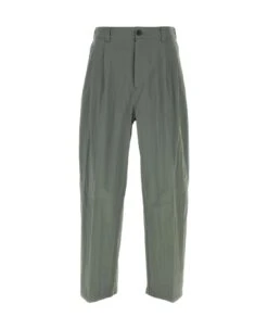 Maison Margiela Sage Green Cotton Blend Wide-leg Pant