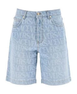 Allover Versace Denim Shorts