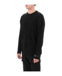 Versace Ribbed-knit Sweater With Leather Straps -Italist Clothing Sale ffd15977613df4df308ade04f8485de5
